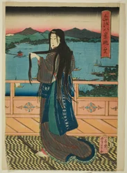 Die acht Ansichten am Biwa-See am Abend (Omi Hakkei Moku)