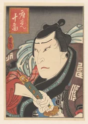 Ichikawa Shikō (Ichikawa Morinosuke) als Tōken Jūbei im Theaterstück 