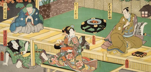 Szene aus Genji Monogatari (Die Geschichte von Genji) von Murasaki Shibuku (geb. 978) ca. 1860