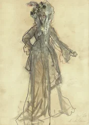 Elegante Kostümskizze