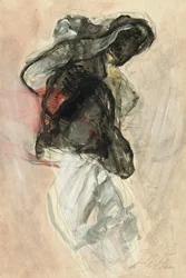 Elegante Figur mit rotem Akzent