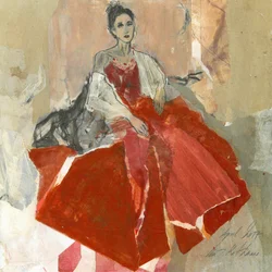 Elegante Frau in Rot