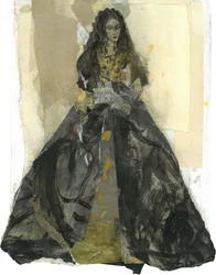 Geheimnisvolle Dame im Kleid