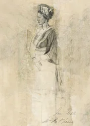Serene Frauenprofil Skizze