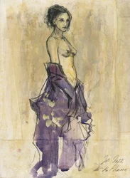 Frau im Lila Gewand