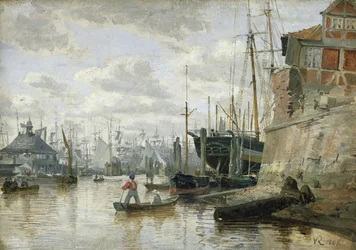 Die Blockhütte im Hamburger Hafen, 1848