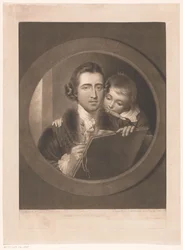 Porträt des Künstlers Benjamin West mit seinem Sohn Raphael