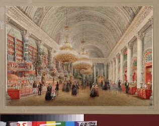 Wohltätigkeitsbasar im Bankettsaal des Jussupow-Palastes in Sankt Petersburg