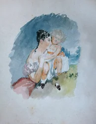 Porträt der Gräfin Stefania zu Sayn-Wittgenstein, geb. Radziwill 1809-1832 mit Tochter Maria