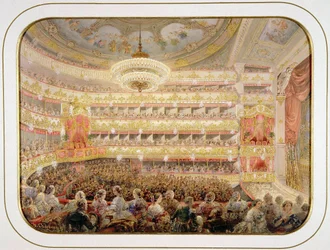Das Auditorium des Sankt Petersburger Kaiserlichen Bolschoi Kamenny Theaters