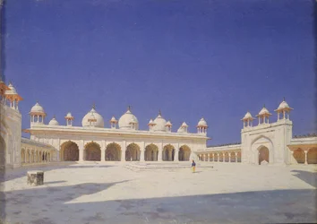 Die Perlenmoschee Moti Masjid im Roten Fort von Agra, 1874-1876