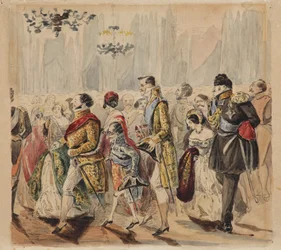 Ball der feinen Gesellschaft, erstes Viertel des 19. Jahrhunderts