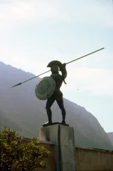 Bronzestatue von Leonidas bei den Thermopylen