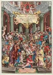 Frontispiz zu De Humani Corporis Fabrica Libri Septem von Andreas Vesalius (1514-64), veröffentlicht von Johannes Oporinus, Basel, Juni 1543