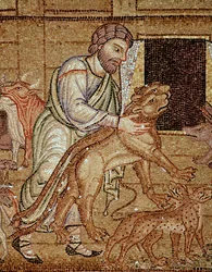 Das Leben Noahs, die Arche (Mosaikdetail)