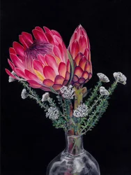 Lebendiger Protea-Strauß