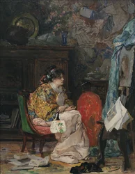 Ein Modell im Atelier des Künstlers