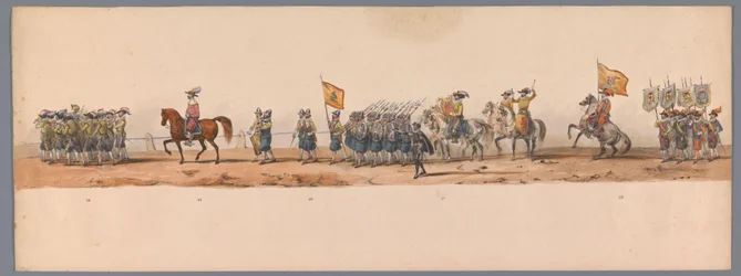 Historischer Umzug zum zweiten Jahrhundertfest der Universität Utrecht, 1836 (Platte 7)