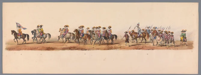 Historischer Umzug zum zweiten Jahrhundertfest der Universität Utrecht, 1836 (Platte 5)