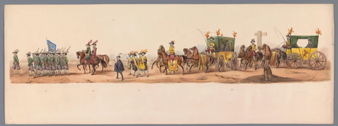 Historischer Umzug zum zweiten Jahrhundertfest der Universität Utrecht, 1836 (Platte 6)