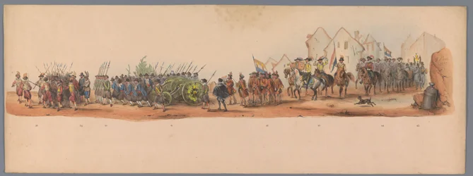 Historischer Umzug zum zweiten Jahrhundertfest der Universität Utrecht, 1836 (Platte 10)