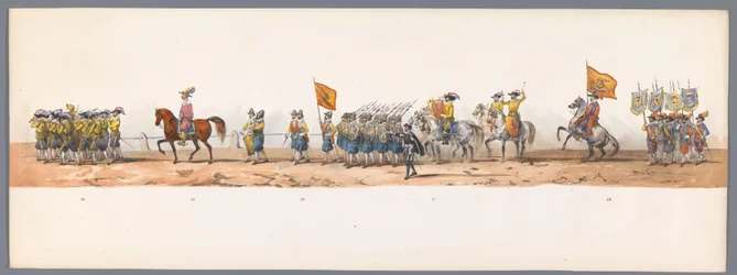 Historischer Umzug zum zweihundertjährigen Jubiläum der Universität Utrecht, 1836 (Platte 7)