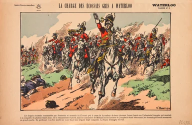 Angriff der Royal Scots Greys in der Schlacht von Waterloo, ca. 1920