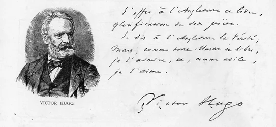Victor Hugos Widmung an England seines Buches über Shakespeare, ca. 1864
