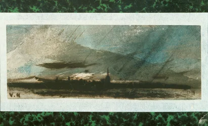 Stadt in der Dämmerung