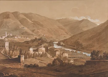 Stadt in einem Alpenthal, n.d.