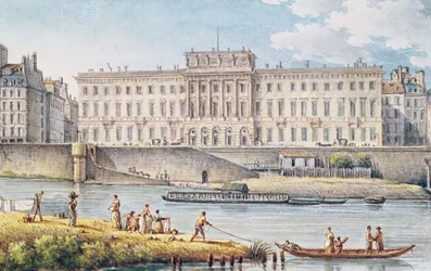 Ansicht des Hôtel des Monnaies am Zusammenfluss der beiden Arme der Seine