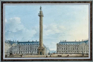 Ansicht der Vendôme-Säule in Paris Aquarell von Victor Jean Nicolle (1754-1828) Um 1810