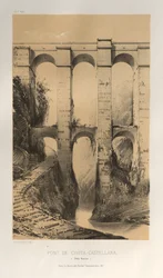 Architektur Pittoresque oder Denkmäler des 15. und 16. Jahrhunderts: Schlösser Frankreichs des 15. und 16. Jahrhunderts: Pl. 50, Brücke von Civita-Castellana (Römische Staaten)