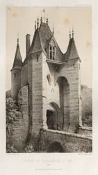 Architektur Pittoresque oder Denkmäler des XV. und XVI. Jahrhunderts: Schlösser Frankreichs des XV. und XVI. Jahrhunderts: Pl. 95, Tor von Villeneuve-Le-Roi (Yonne)