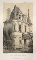 Architektur Pittoresque oder Denkmäler des 15. und 16. Jahrhunderts: Schlösser Frankreichs des 15. und 16. Jahrhunderts: Pl. 9, Altes Schloss von Villeneuve (Yonne)