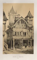Architektur Pittoresque oder Denkmäler des 15. und 16. Jahrhunderts: Schlösser Frankreichs des 15. und 16. Jahrhunderts: Pl. 27, Haus in Peronne (Somme)