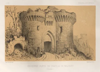 Pl.6, Alte Tür des Schlosses von Malmort Correze, 1860