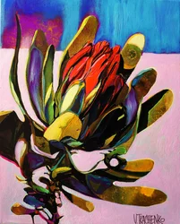 Bunte Protea Abstraktion
