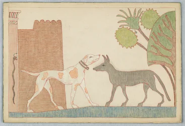 Der Hund und der Wolf, Illustration zu Äsops Fabeln