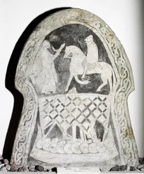 Runenstein mit einem Reiter, 7.-8. Jahrhundert
