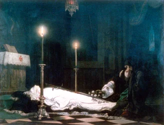 Laszlo Hunyadi auf der Bahre, 1859