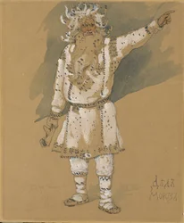 Großvater Frost. Kostümentwurf für die Oper Schneeflöckchen von N. Rimski-Korsakow, 1885