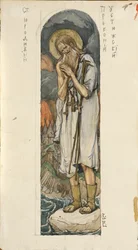 Heiliger Prokopius von Ustjug, Studie für Fresken in der St. Wladimir-Kathedrale von Kiew, 1884-1889
