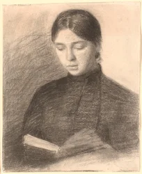 Die Schwester des Künstlers Anna beim Lesen