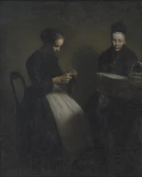 Abend im Wohnzimmer. Die Mutter und die Frau des Künstlers
