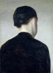 Sitzende Figur, von hinten gesehen (Anna Hammershoi) 1884