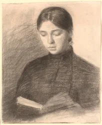 Die Schwester des Künstlers Anna beim Lesen