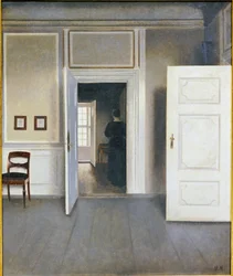 Frau in einem Innenraum, Strandgrade 30, 1901