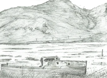 Boot auf trockenem Land, Isle of Mull, 2007