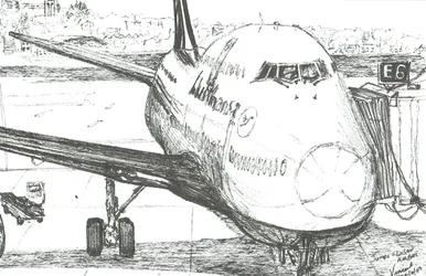 Jumbo Jet am Logan Flughafen, 2003
